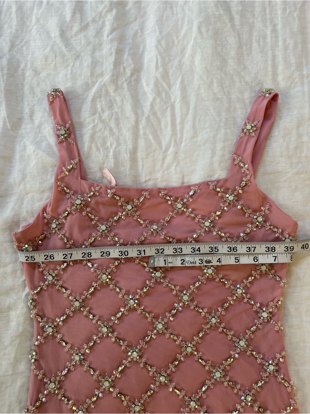 Oceanus Pink Embellished Mini Dress - Picture 5 of 7